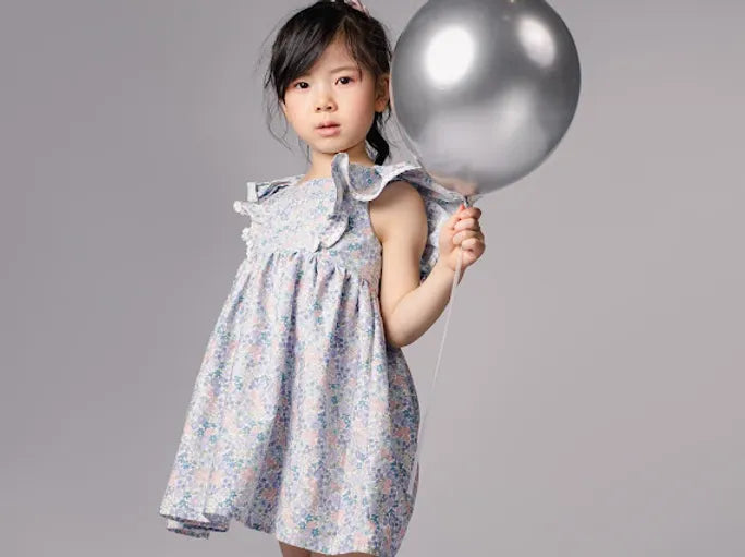Kingsley Dress in Blue Garden Floral