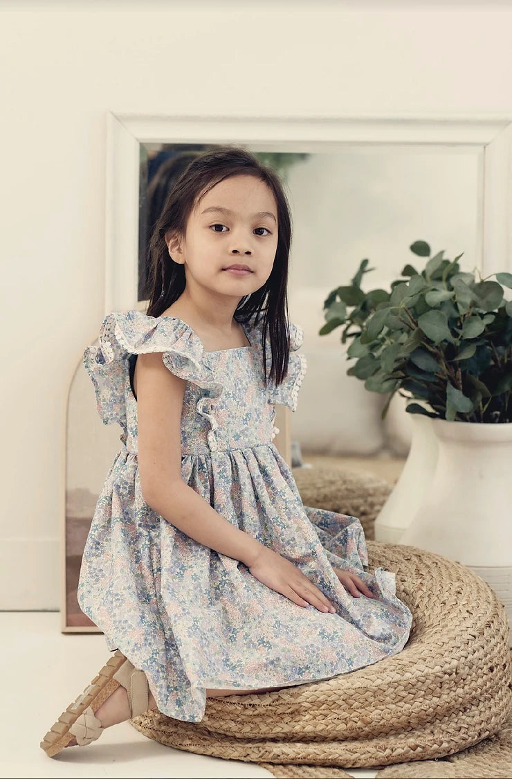 Kingsley Dress in Blue Garden Floral