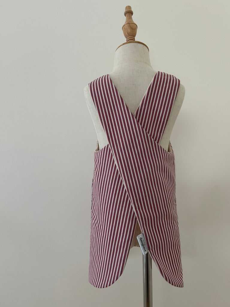 Mini Maker's Kids Apron in Purple Pinstripe