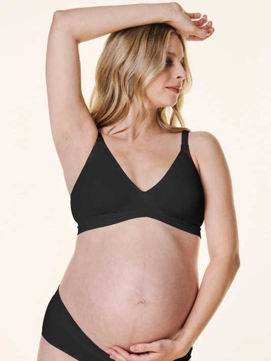 Black V-Neck Maternity & Nursing Bra