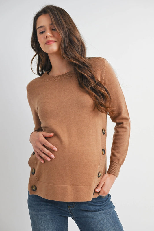 Avah Button Pullover Sweater