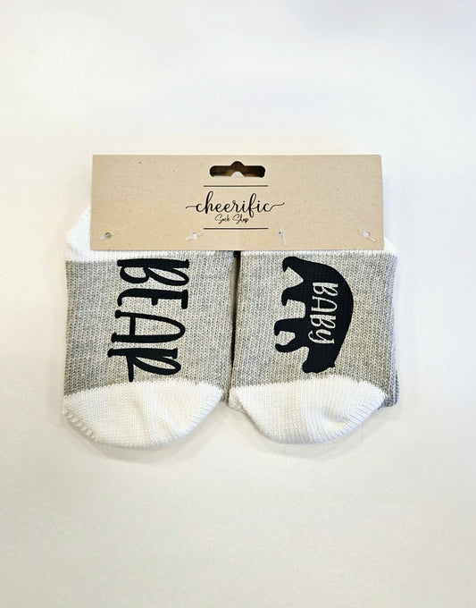 Baby Bear Socks in Light Grey
