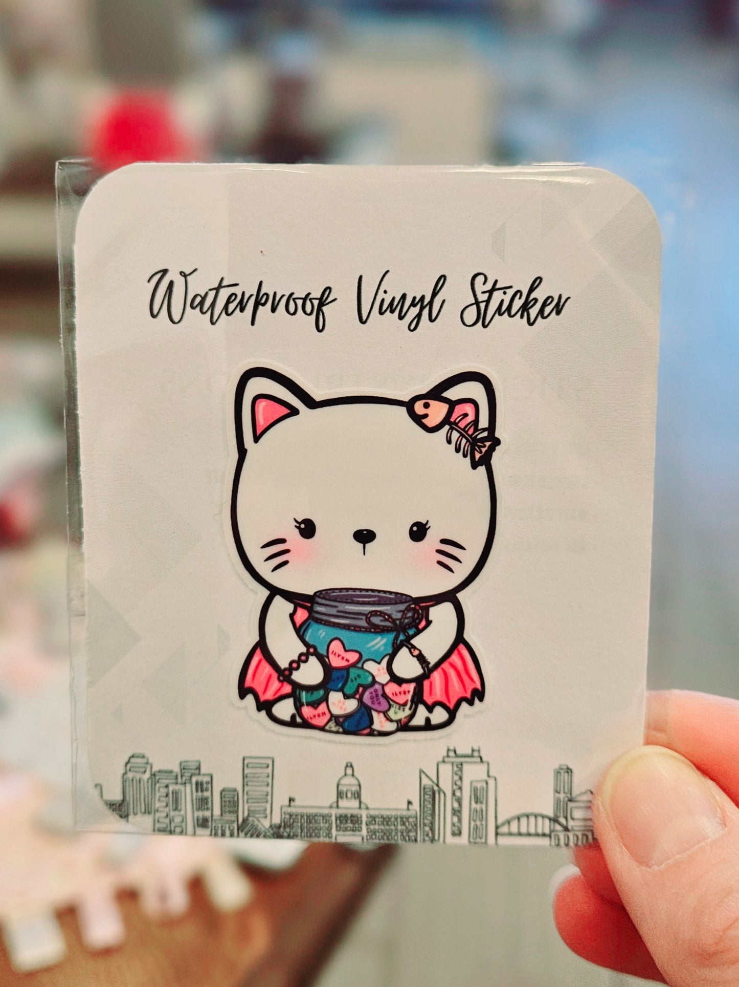 Kitty Candy Jar Sticker