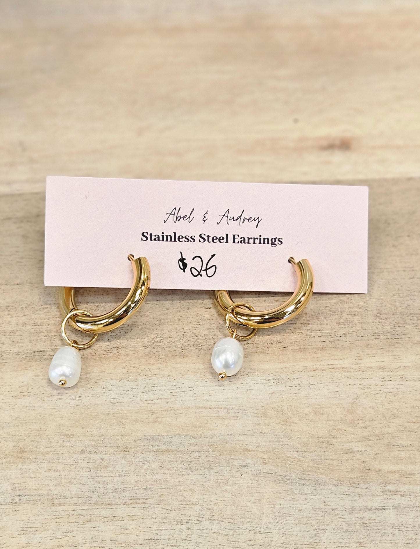 Pearl Drop Huggie Earrings