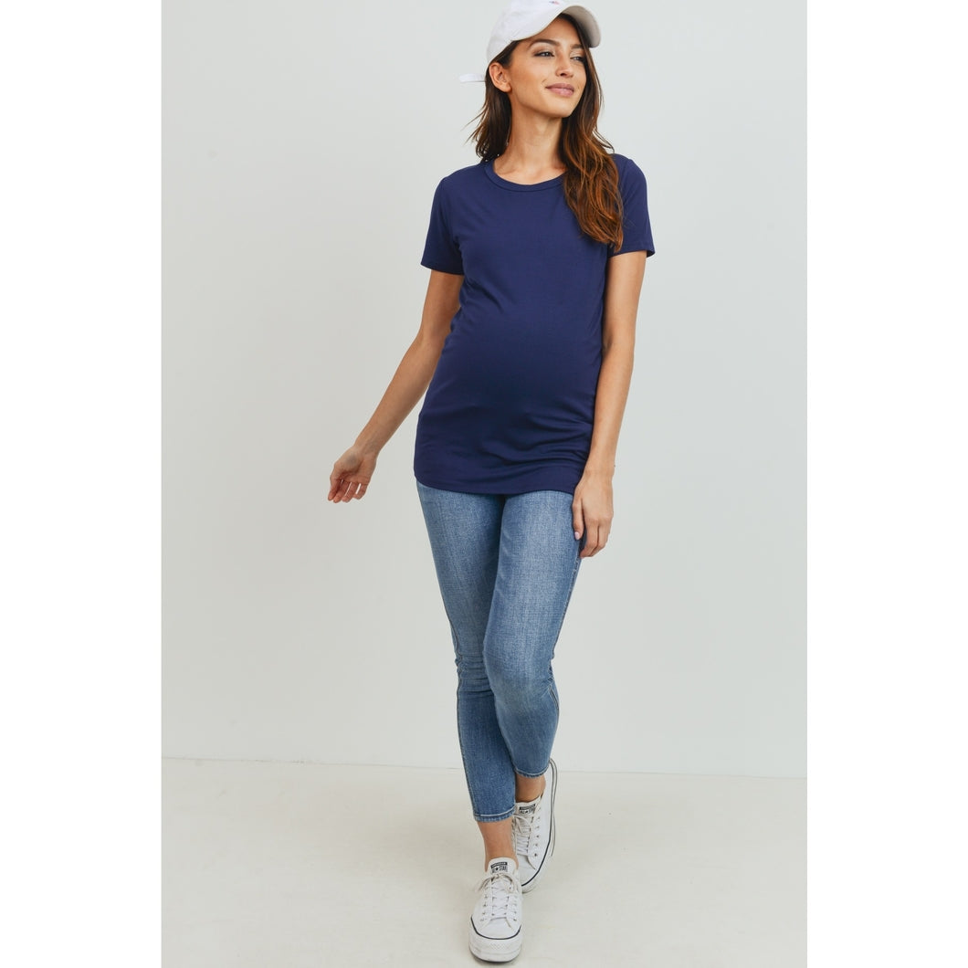 Teagan Navy Round Neck T-Shirt