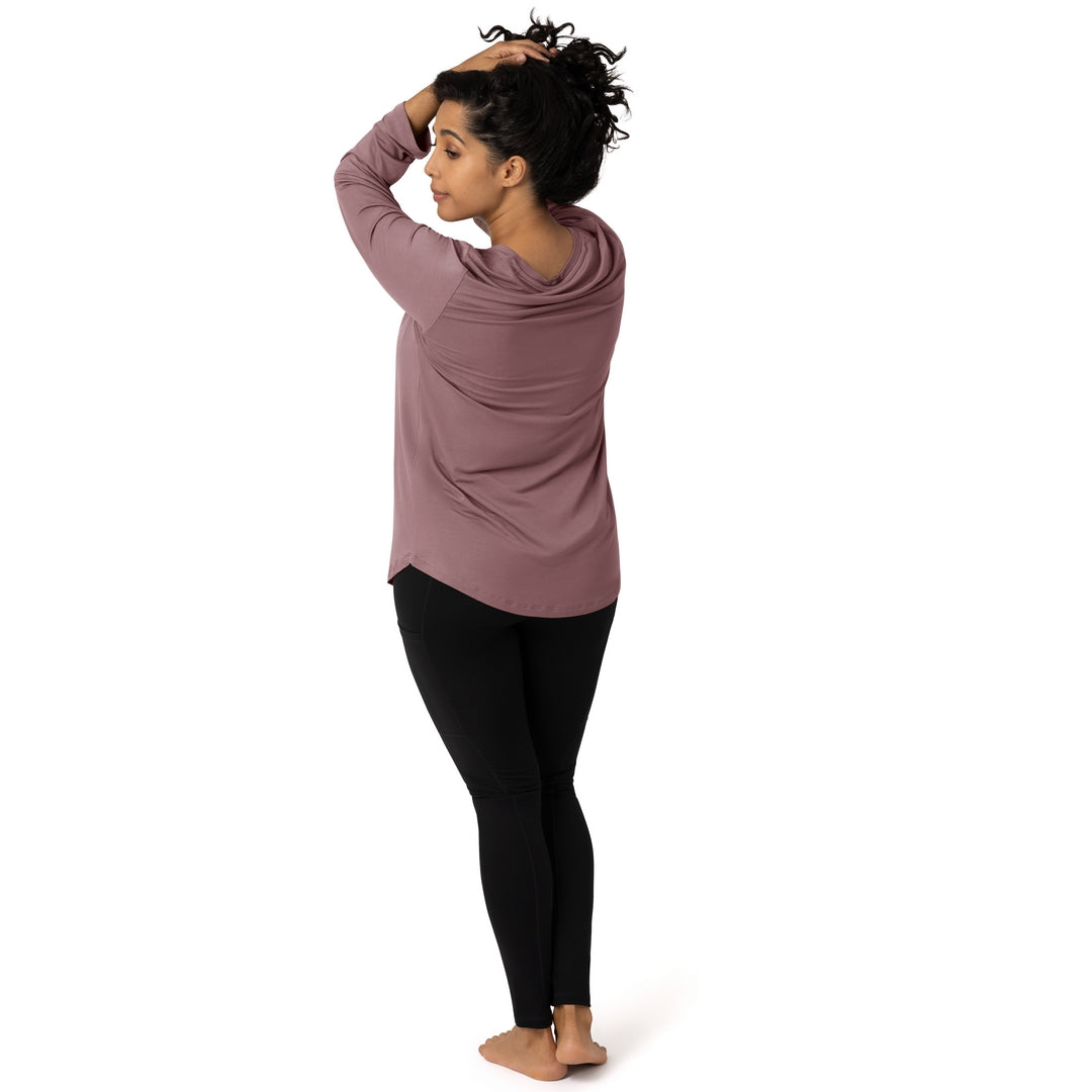 Bamboo Nursing & Maternity Long Sleeve T-Shirt in Twilight - FINAL SALE