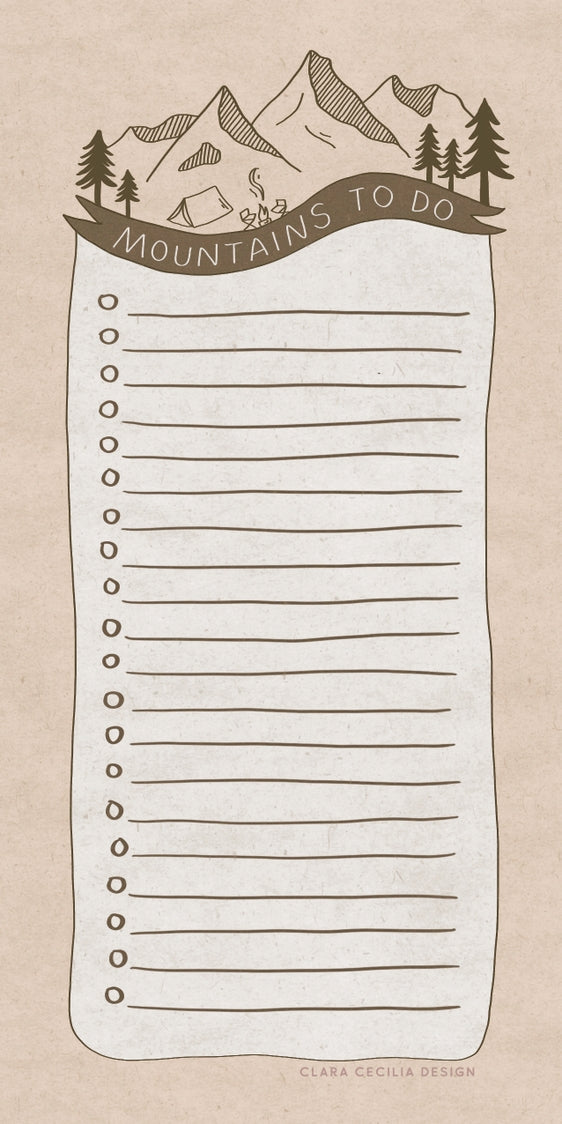 Mountains To Do Notepad