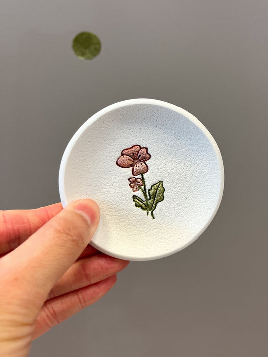 Pink Pansy Ring Dish