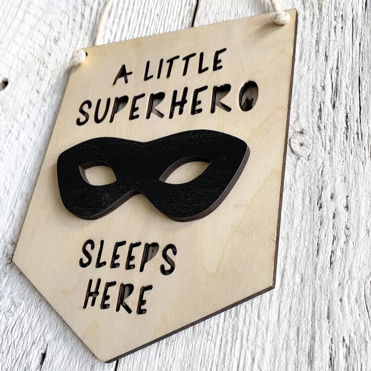 A Little Superhero Sleeps Here Banner