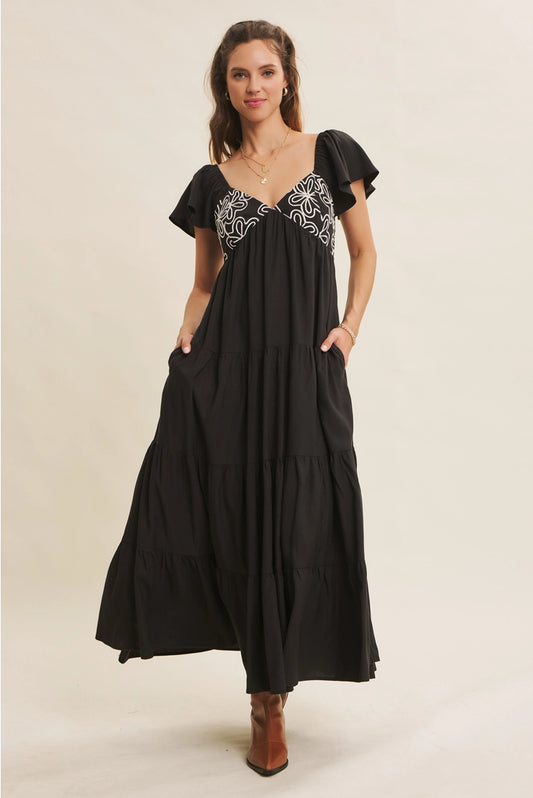 Riley Embroidered Maxi Dress