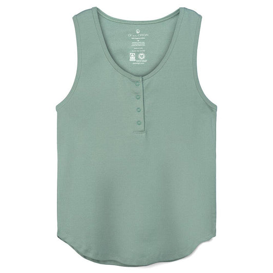 Nest Organic Cotton Henley Nursing Lounge Willow Tank