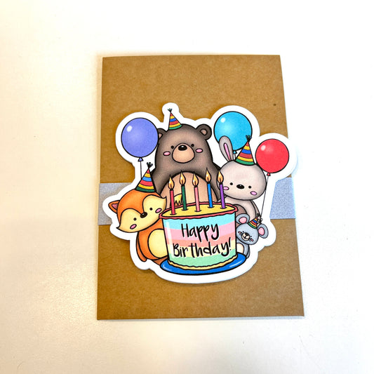 Woodland Happy Birthday Mini Card