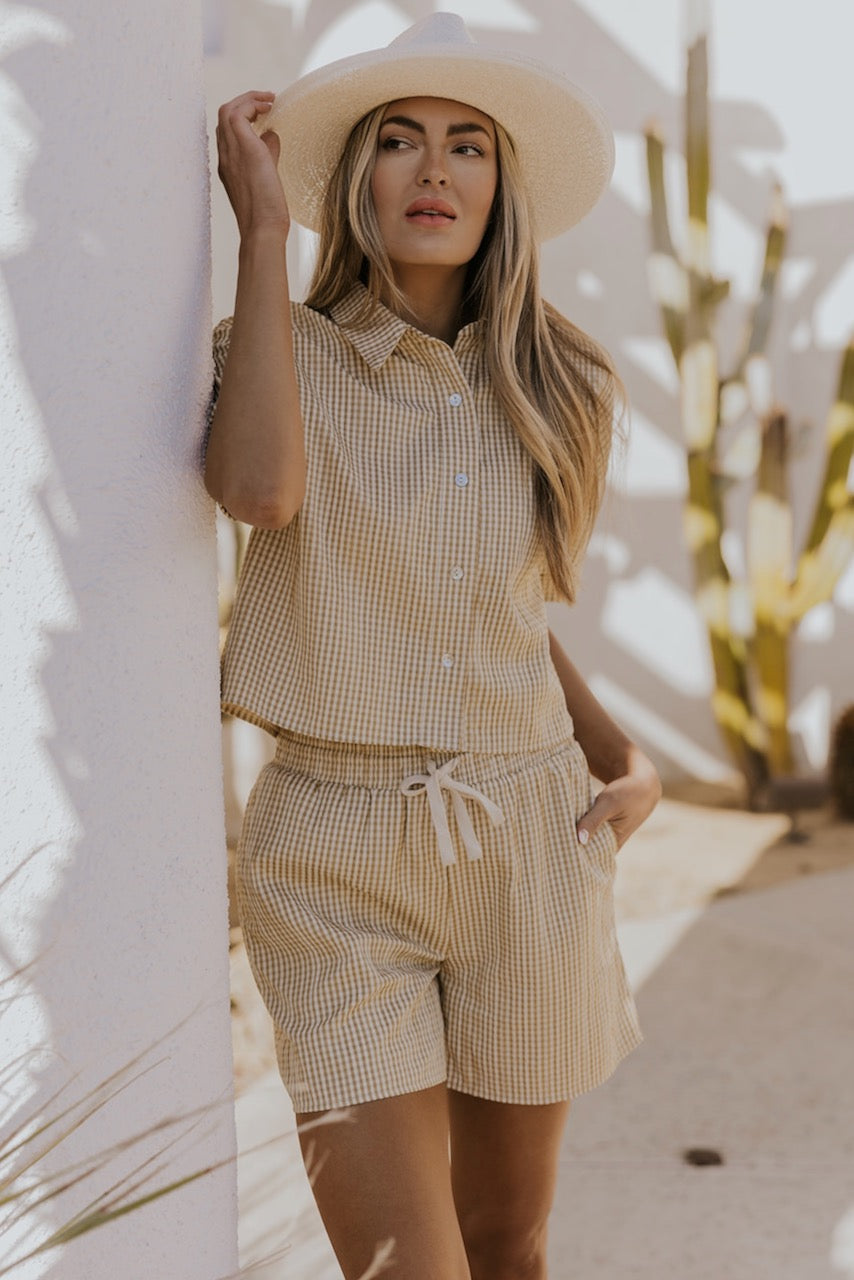 Gingham Tie Waist Shorts
