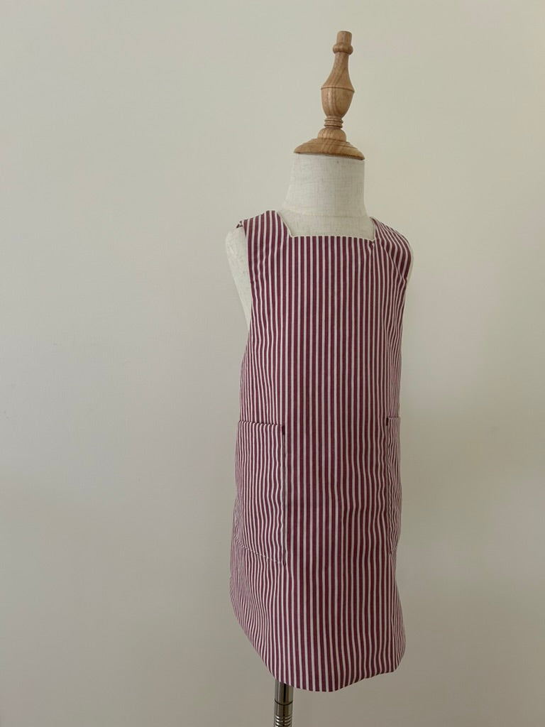 Mini Maker's Kids Apron in Purple Pinstripe