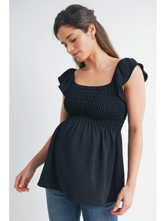 Ella Flutter Sleeve Smocked Top