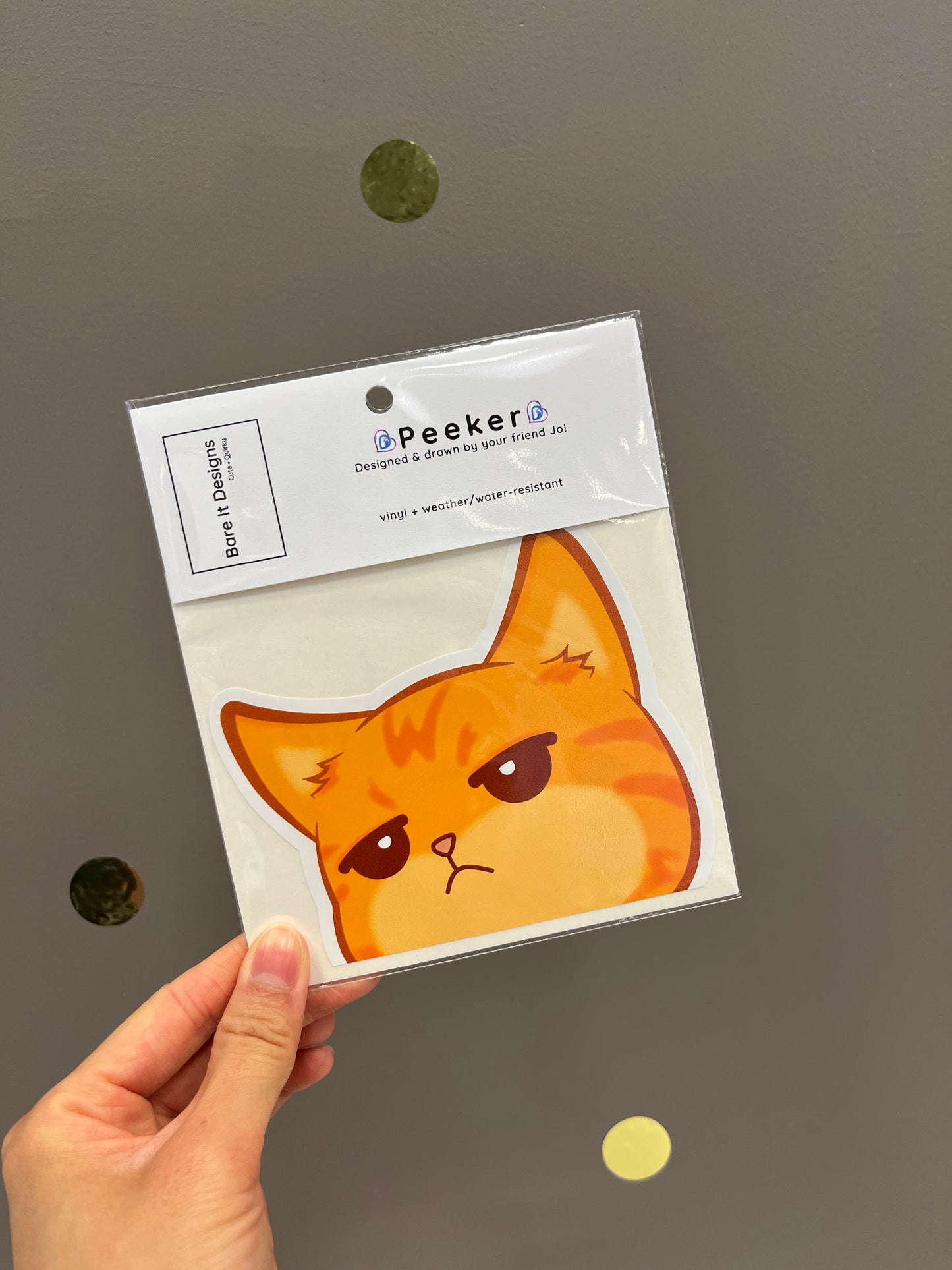 Ginger Cat Peeker Sticker