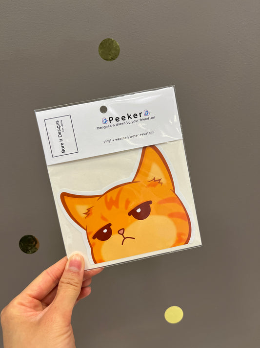 Ginger Cat Peeker Sticker