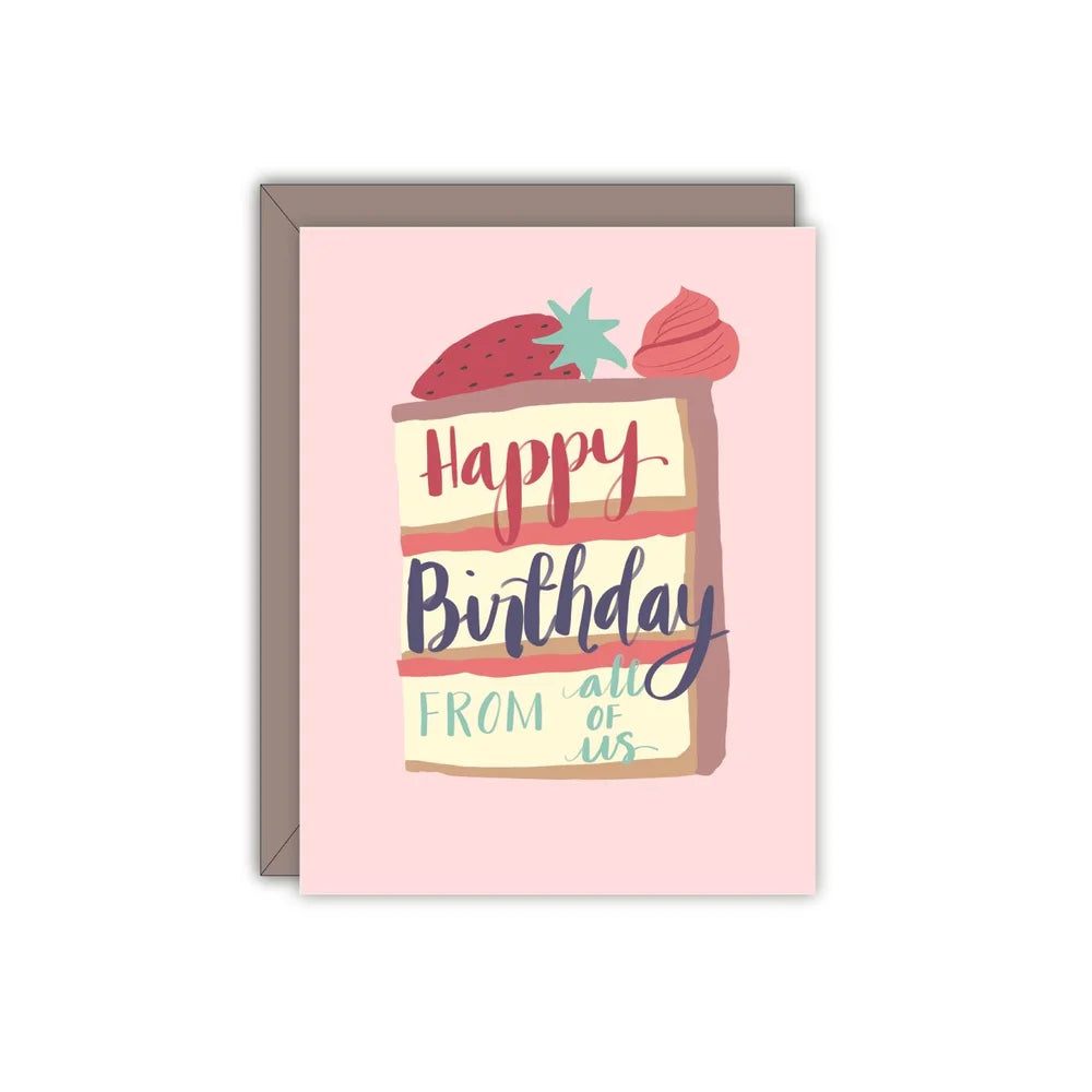 Cake Slice Birthday From All of Us Card