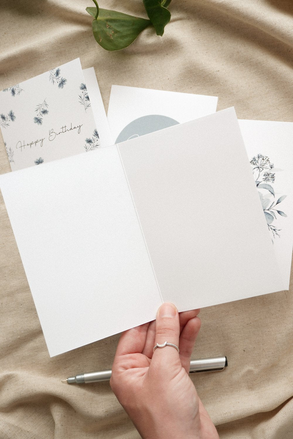Blue Botanical Greeting Card