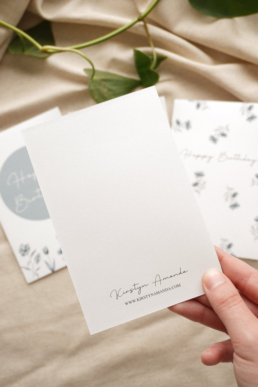 Blue Botanical Greeting Card