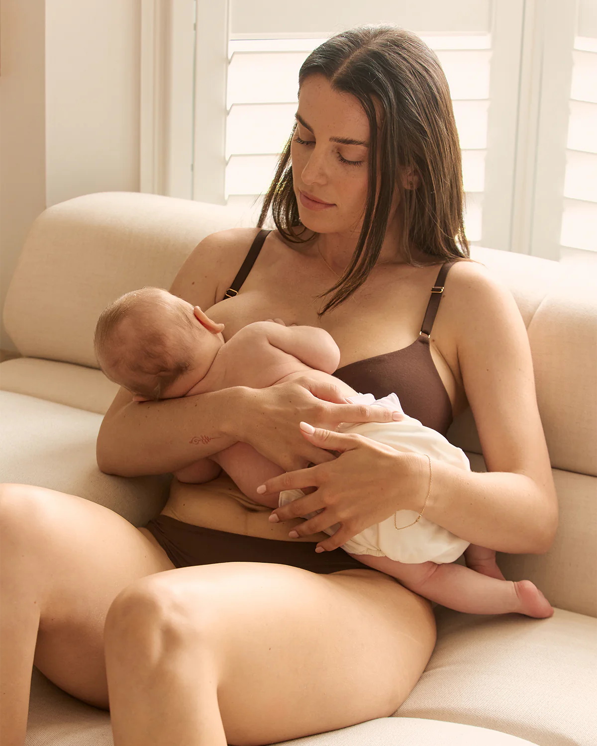 Soft Cup Nursing Bra in Cocoa Brown