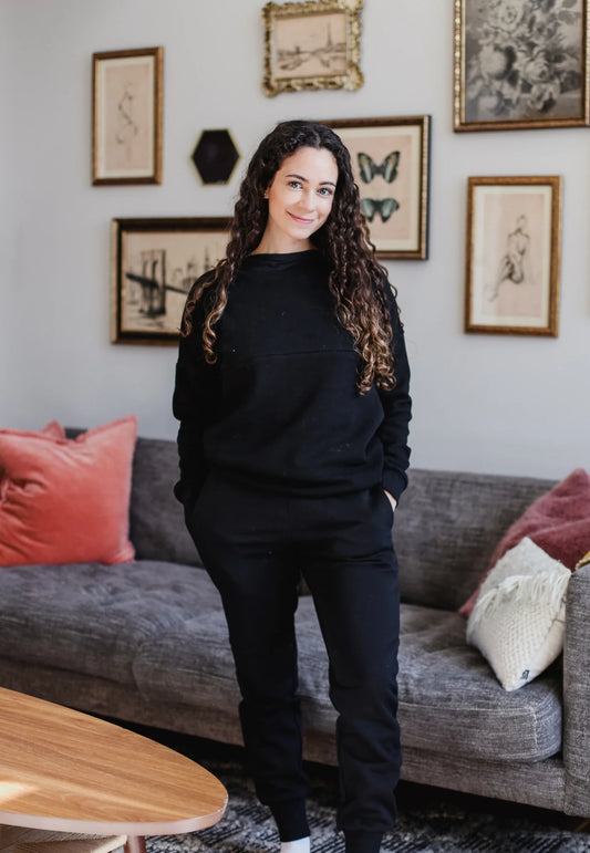 Lily Fleece Black Nursing Jumper