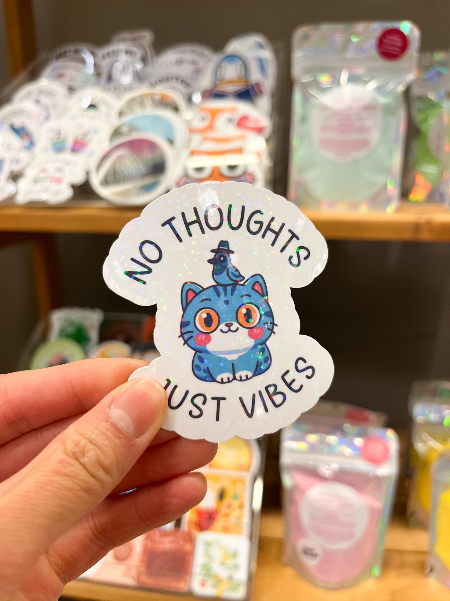 No Thoughts, Just Vibes Activated Sticker