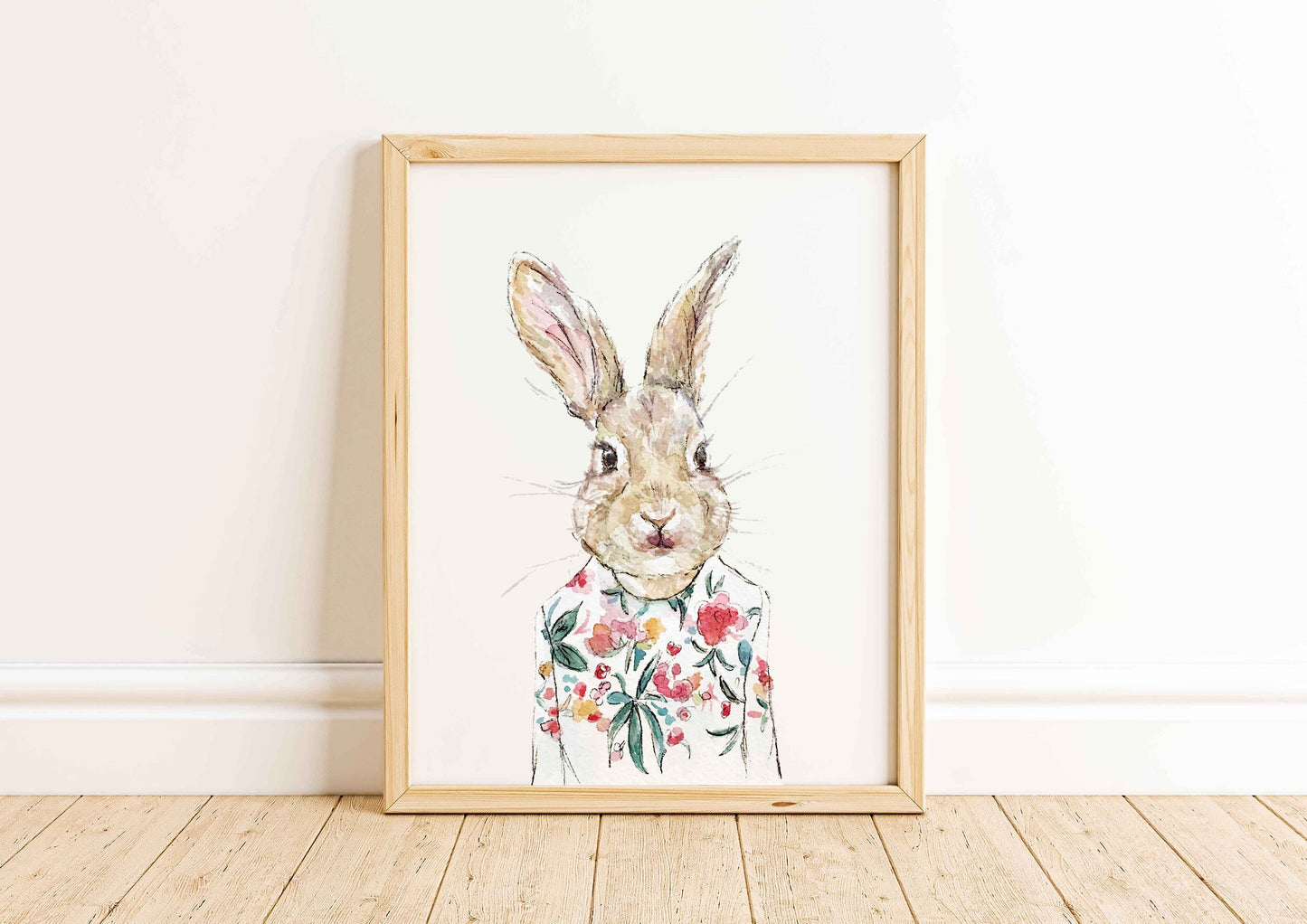 Floral Rabbit Print