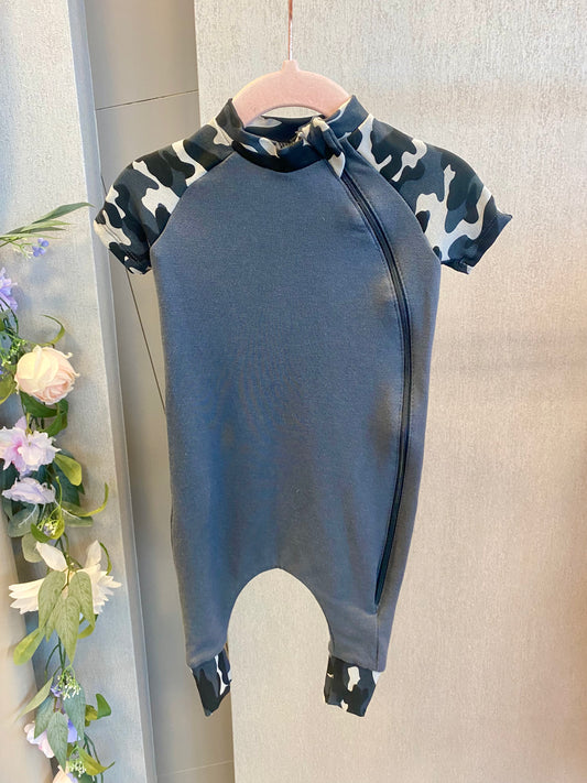BiziBoo Romper in Black Camo