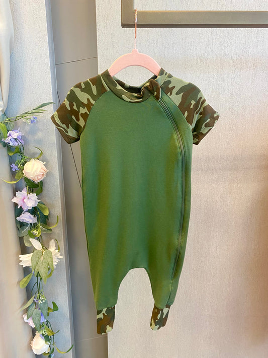 BiziBoo Romper in Green Camo