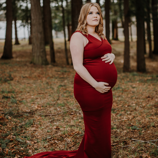 Santiago Maternity Gown in Cranberry Size L - As Is & Final Sale