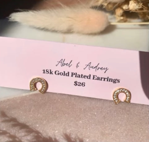 Zircon Horseshoe Studs