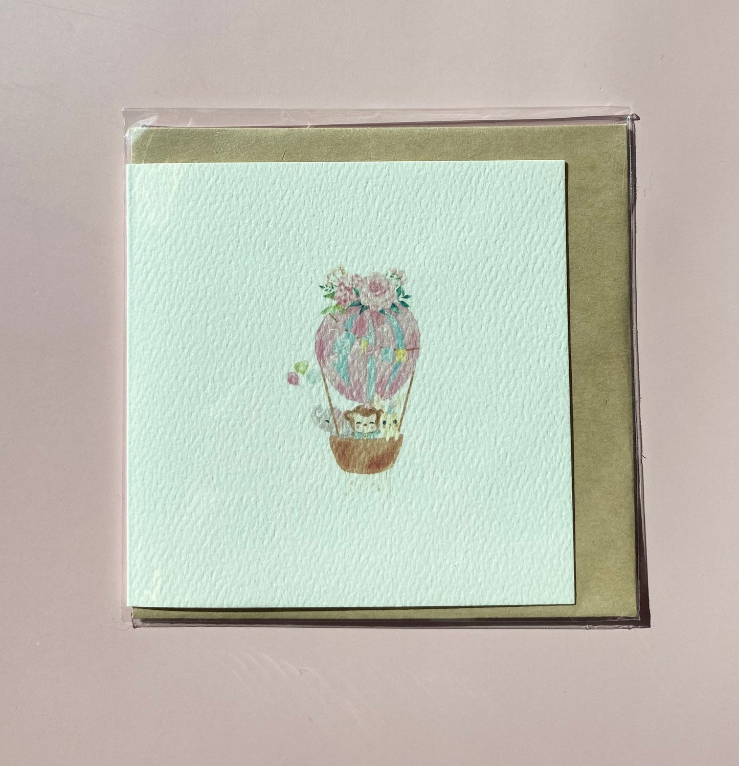 Floral Air Balloon Mini Card