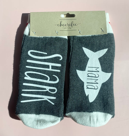 Mama Shark Socks in Dark Grey