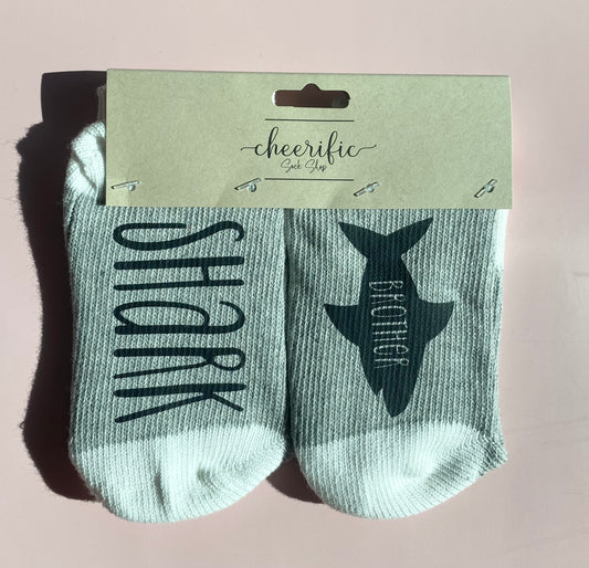 Brother Shark Socks in Light Grey