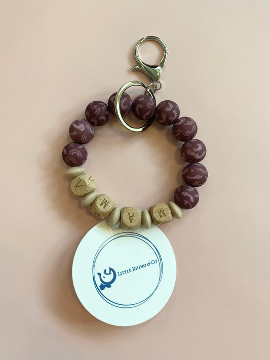 MAMA Burgundy Brushstroke Arch Wristlet