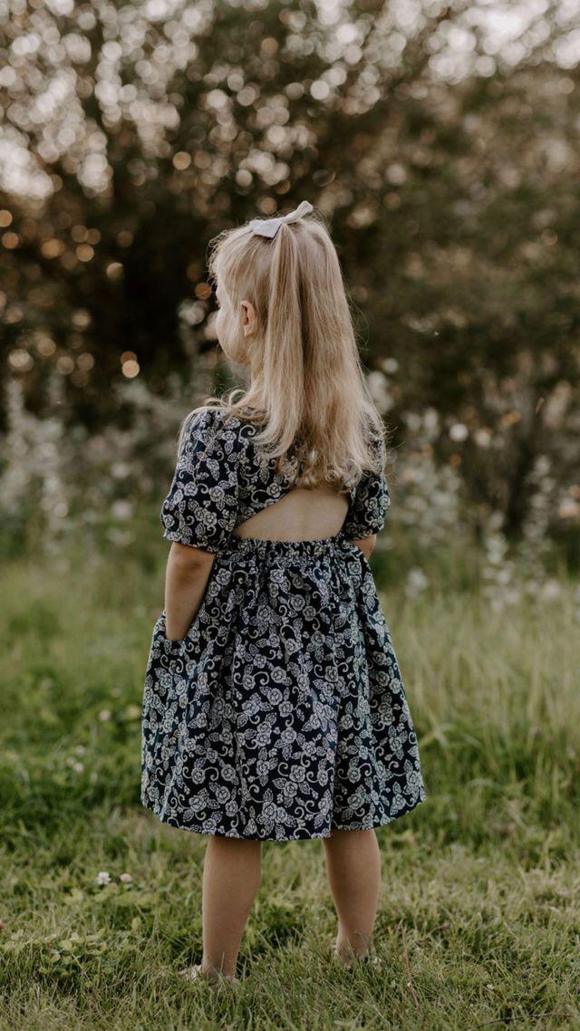 Emma Dress in Indigo Blue