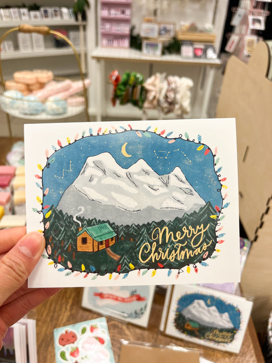 Merry Christmas Three Sisters Mountains Card