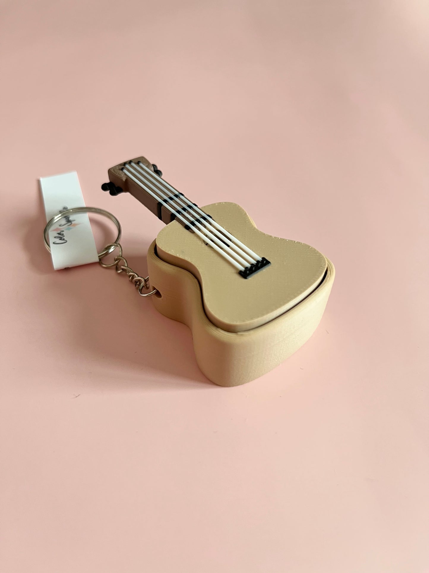 Brown Guitar Clicker Keychain