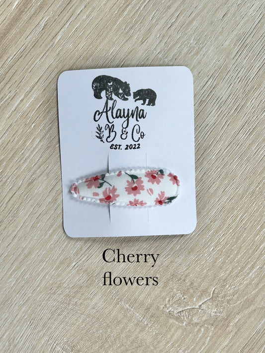 Pink Fabric Linen Snap Clip
