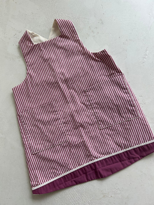 Mini Maker's Kids Apron in Purple Pinstripe