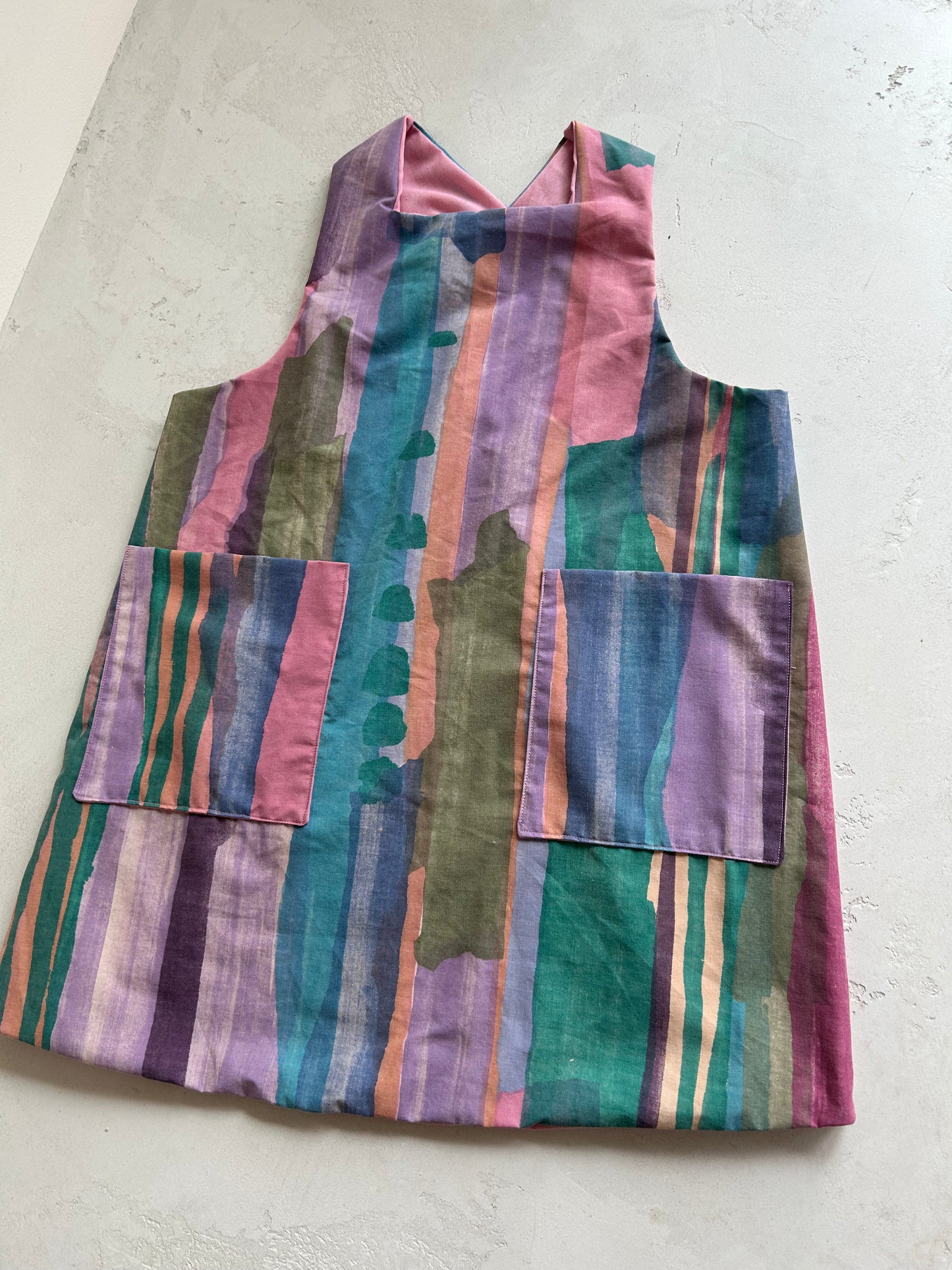 Mini Maker's Kids Apron in Pink Multicolour