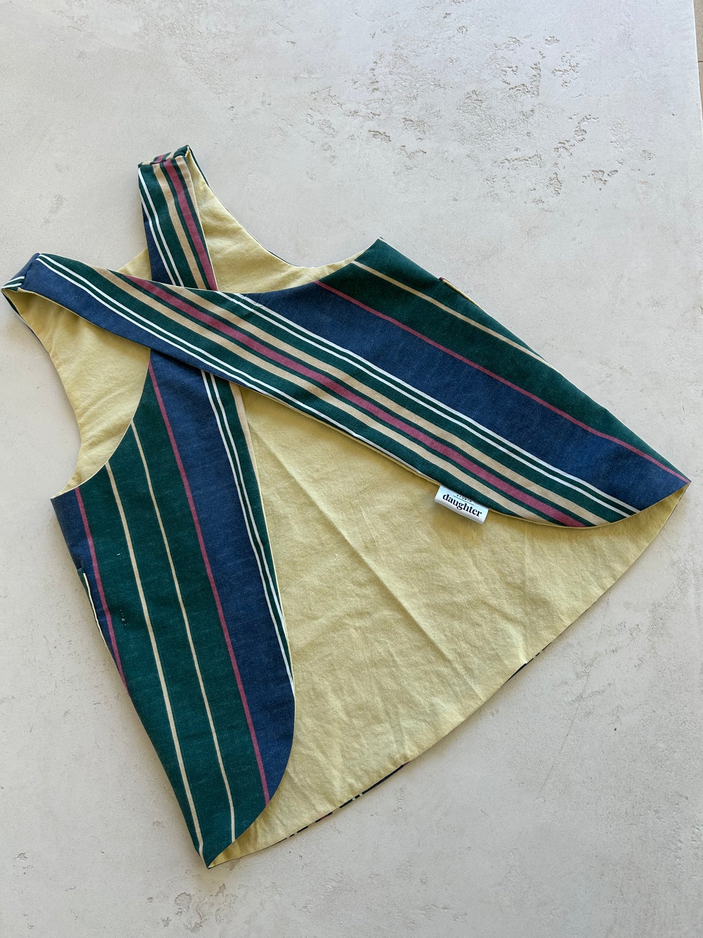 Mini Maker's Apron in Blue Striped