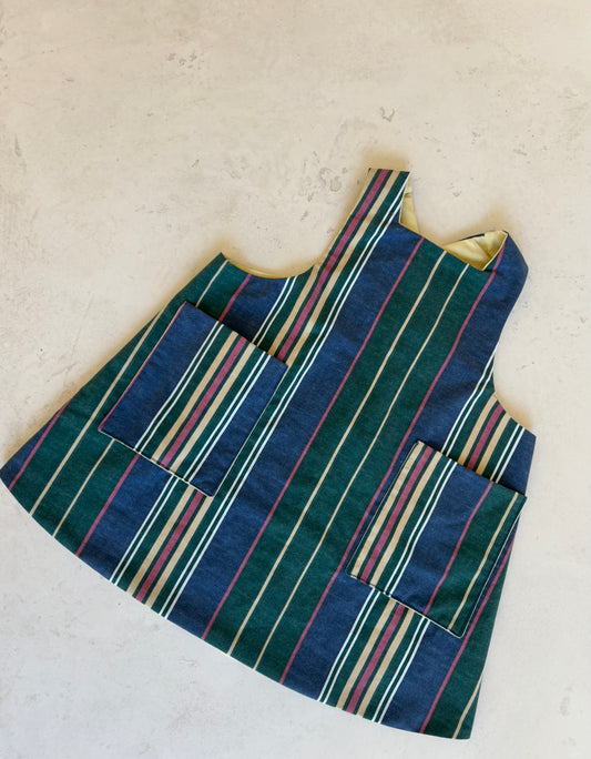 Mini Maker's Apron in Blue Striped