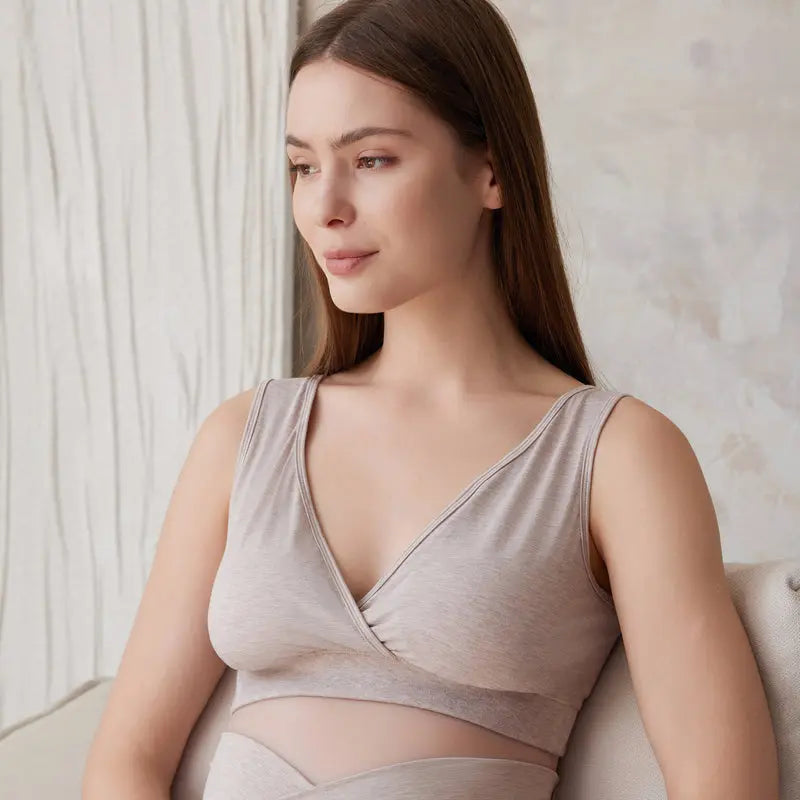 Nest Bump Nursing Bra in Warm Taupe