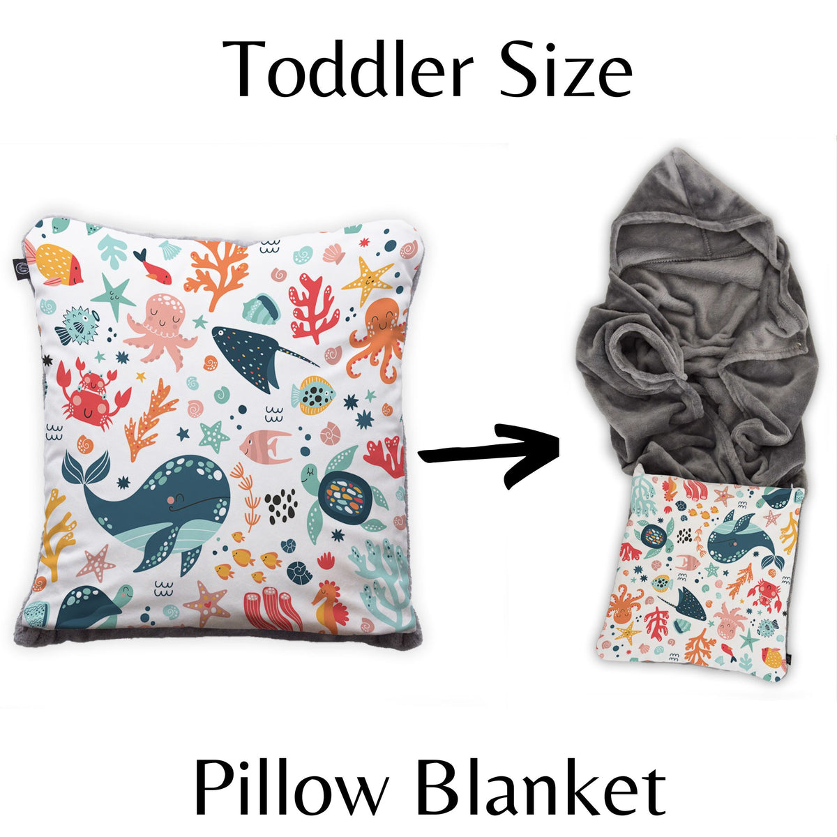 Ocean Toddler Cushion Blanket