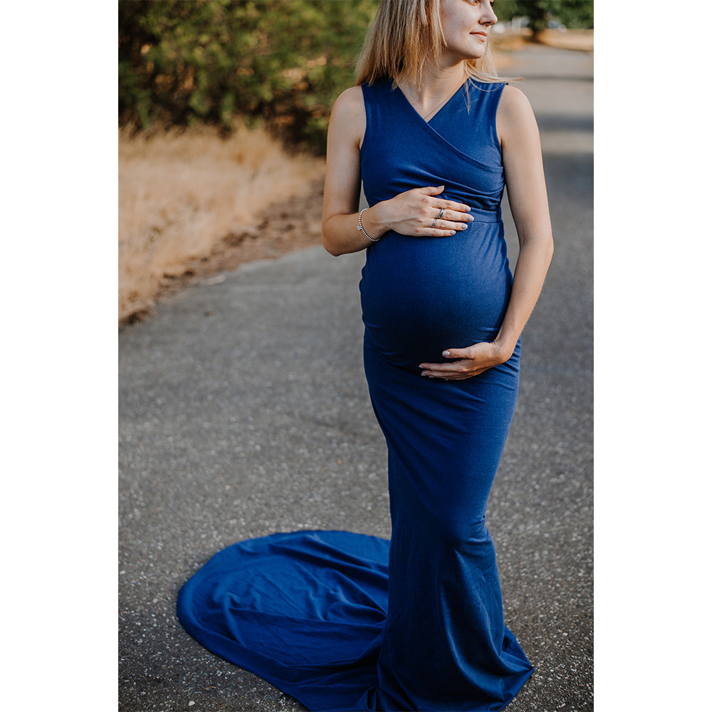 Santiago Maternity Gown in Navy Size XS/S