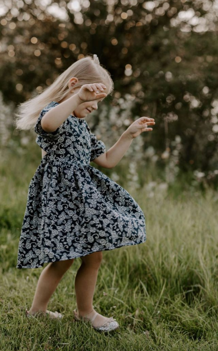 Emma Dress in Indigo Blue