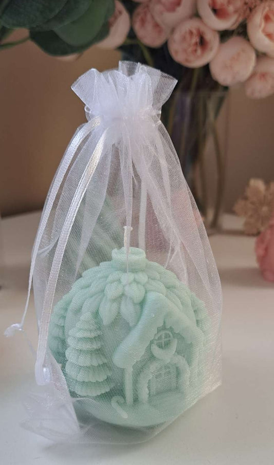 Christmas House Ornament Candle