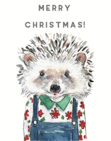 Hedgehog Christmas Card